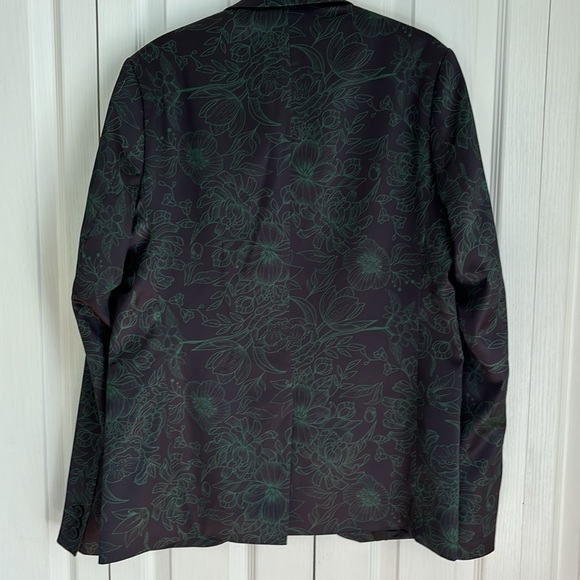 Bolongaro Trevor Skinny Fit Blazer  Black with green Florals  Size 38 - Picture 8 of 10